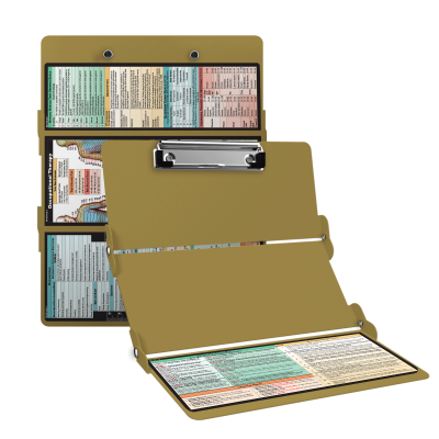 WhiteCoat Clipboard® Trifold - Tactical Brown Occupational Therapy Edition